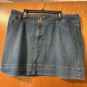 Venezia Women’s Denim Skirt Plus Size 22 Blue Jean Mini Y2K Embellished Pockets